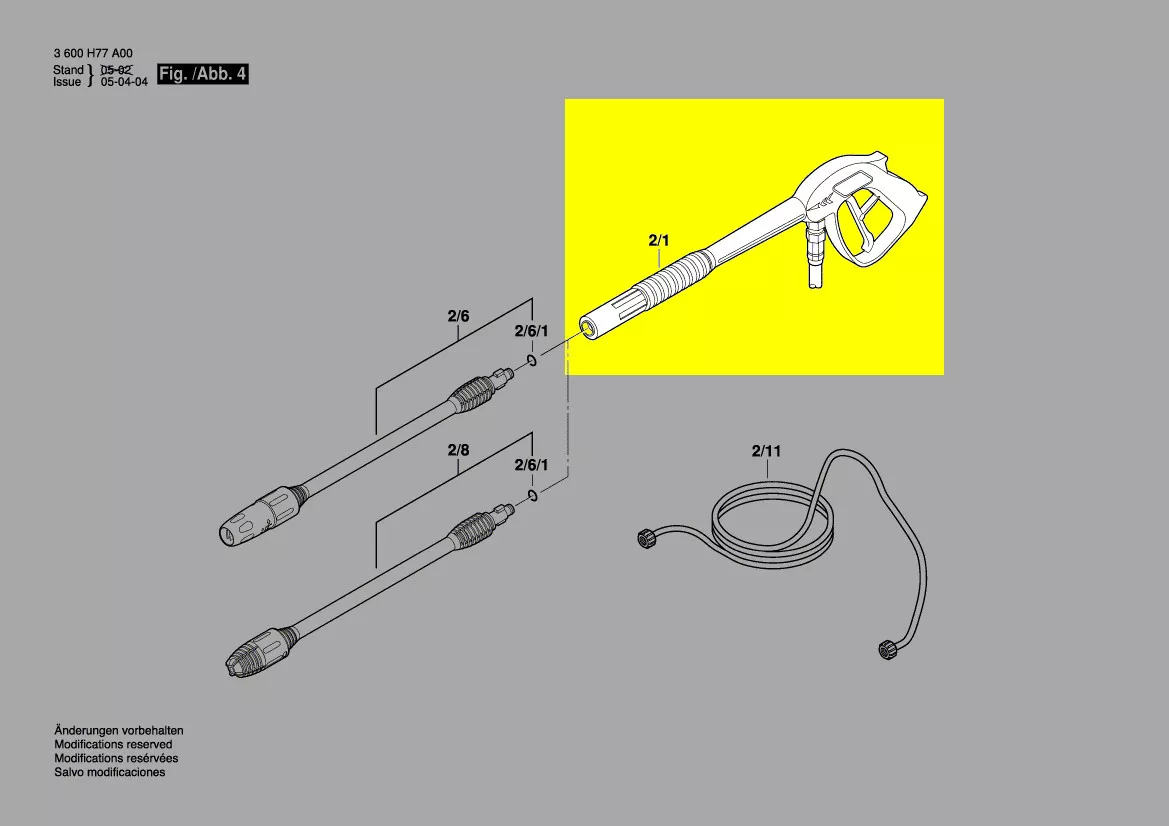 Poignée pour nettoyeur haute-pression réf. F 016 F03 539 Bosch